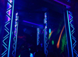 colorful blacklights at a nightclub