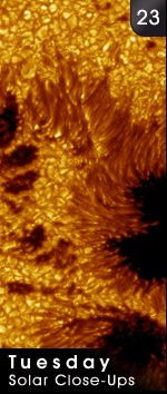 close up of sunspots on sun
